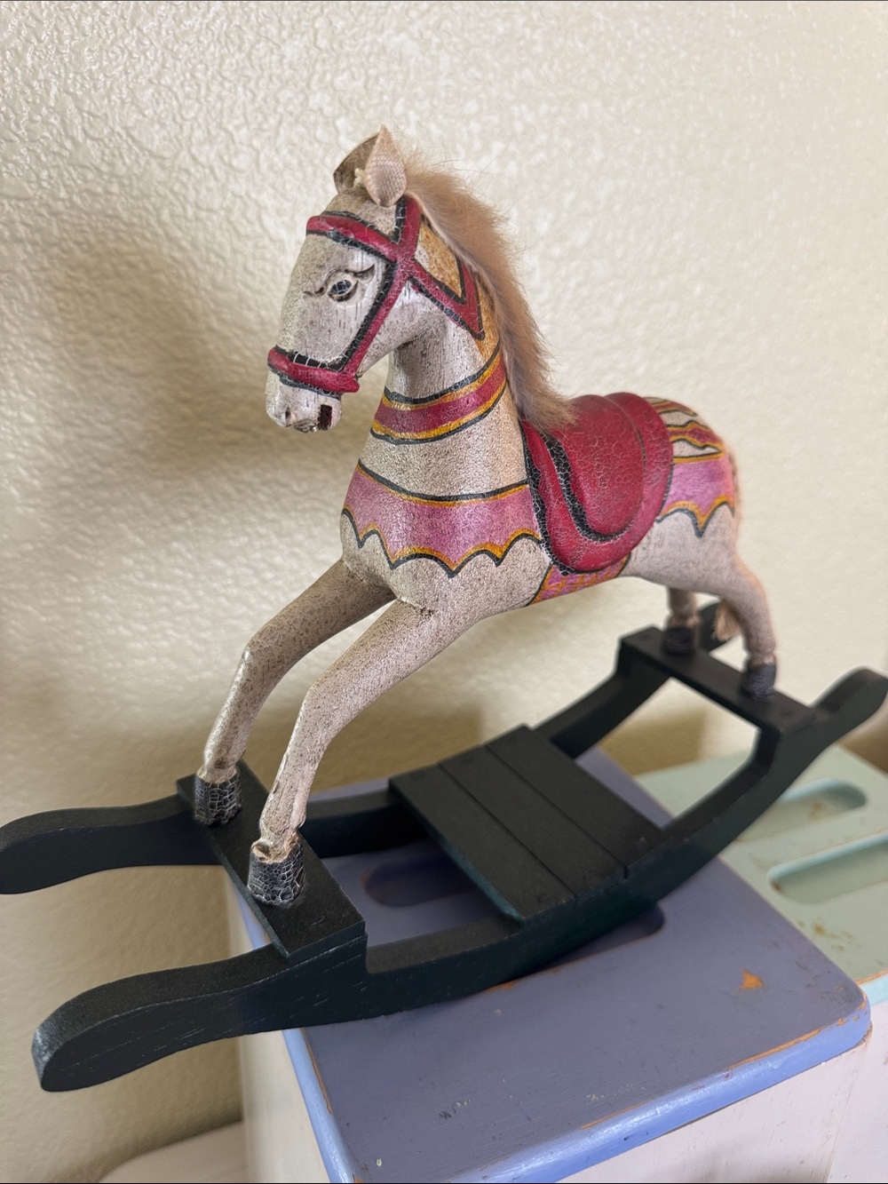 Folk Art mini rocking horse collectors item